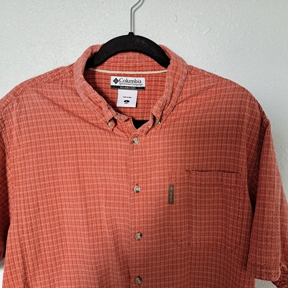 Columbia orange plaid button down shirt - Picture 2 of 6
